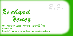 richard hencz business card
